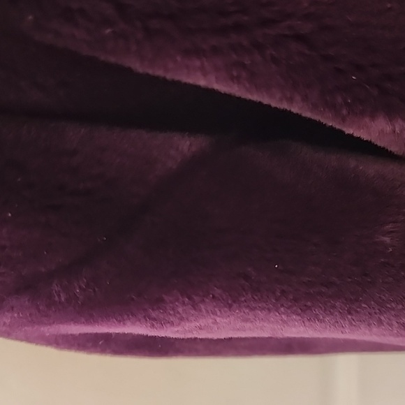 Rare! St John Gold Zip Bomber Jacket Violet Faux Fur Embroidered Collar S - Picture 7 of 14